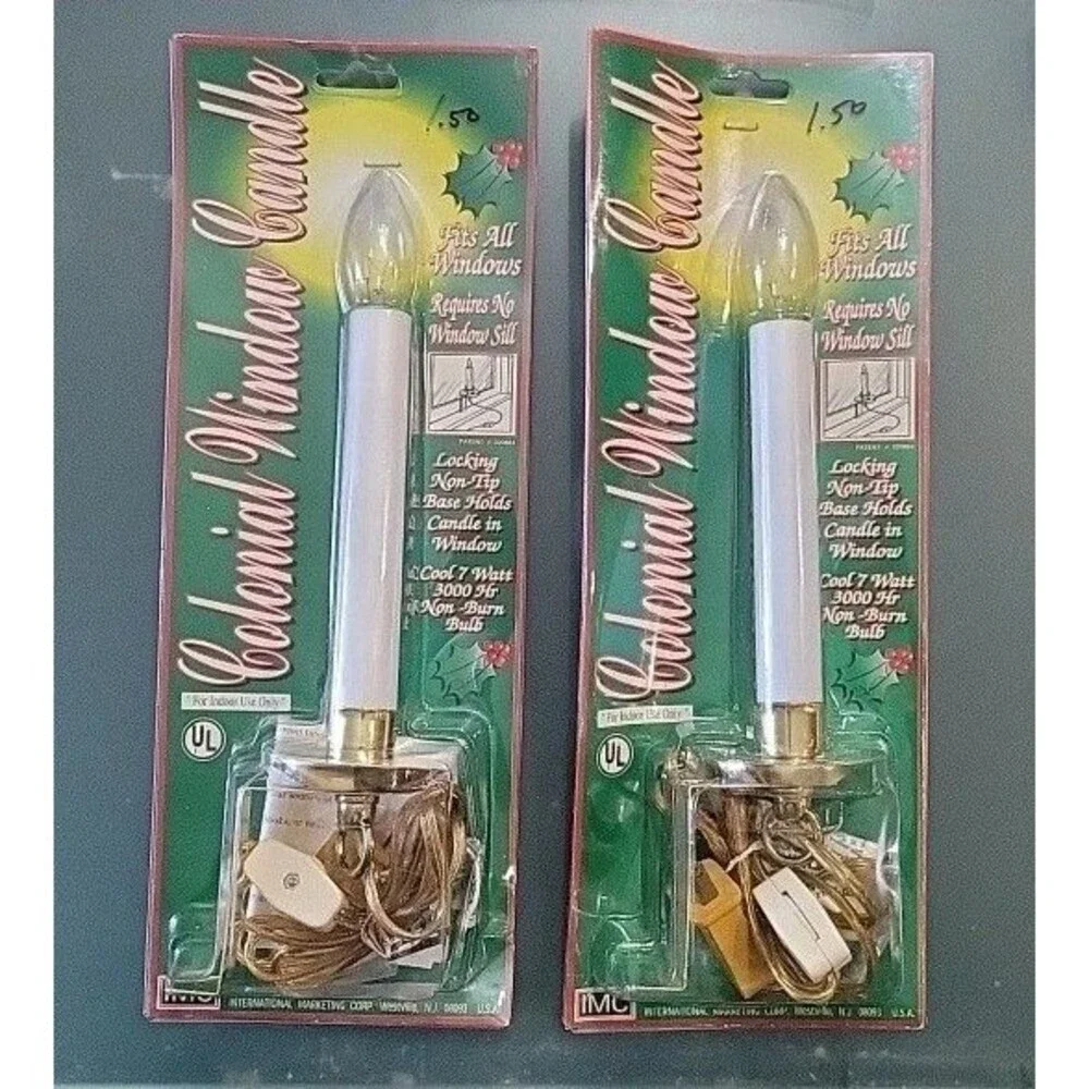 VTG IMC Colonial Electric Window Candle Stick Solid Candlestick Plug In Cord